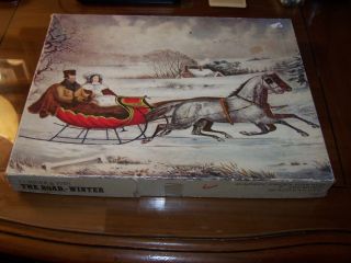 Springbok 500,  Piece Puzzle Currier & Ives The Road.  - Winter Ob Complete