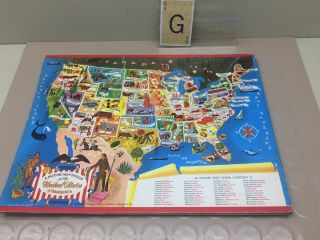 Vintage Puzzle Map Of The United States By Whitman Publishing