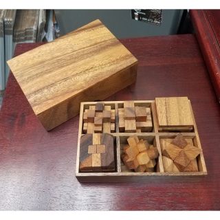 Handmade Siammandalay Wooden Puzzle 3d Brain Teaser For Adults Set Of 6 Games