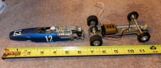 Slot Car Chassis With Russkit Motor & Body Unknown Age 1/24 ? Does Not Run