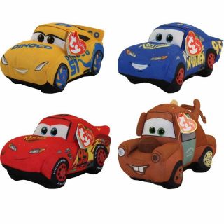 Ty Disney / Pixar Cars 3 Beanie Babies Set Of 4 Cruz Mater Hero Fabulous Mcqueen