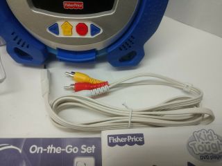 FISHER PRICE KID TOUGH DVD PLAYER BLUE,  HEADPHONES,  CABLES,  CHARGER CARRY BAG 6