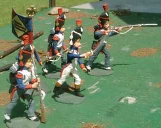 Bussler Napoleonic Waterloo French Imperial Guard Infantry With Almirall Flag