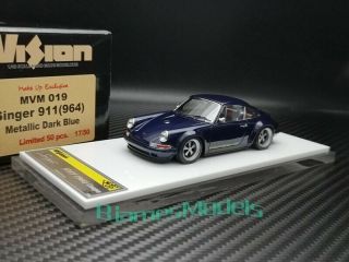 1/43 Make Up Mvm019 Singer Porsche 911/964 Met.  Dark Blue Japan Exclusive