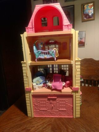 Fisher Price Loving Family Victorian Foldable Dollhouse SUV People & Furniture 7