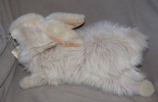 Yangjee Big Large Stuffed Plush Easter Bunny Rabbit Tan Taupe Beige Fluffy Bow
