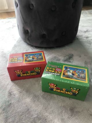 Pokemon Card Mario Pikachu & Luigi Pikachu Box