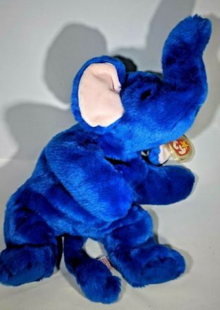 Ty Beanie Baby Buddy 1998 Rare Royal Blue Peanut The Elephant 17 " Rare