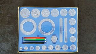 Vintage Classic Kenner Spirograph no.  401 c.  1967 Blue Tray COMPLETE 2
