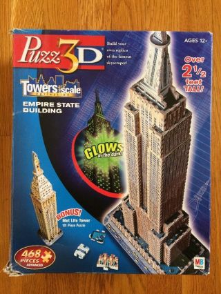 Puzz 3d Empire State Building Puzzle Glow In The Dark 2.  5 Ft Met Life Advanced