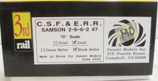 3rd Rail O Gauge BRASS C.  S.  F & E.  R.  R Samson 2 - 6 - 6 - 2 Black Boiler Loco (3 - Rail) 5