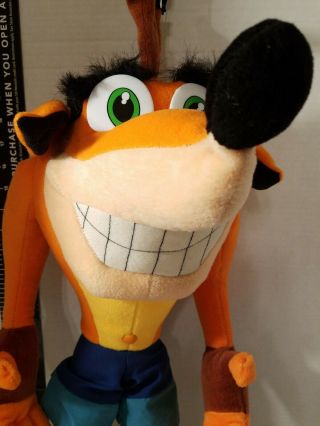 Vintage 2001 Crash Bandicoot Plush Play By Play Stuffed Animal 20 " Toy