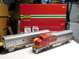 G Scale - Lgb - Santa Fe F7 A&b Diesel Locomotive Set 20570 & 20582 W/ Sound