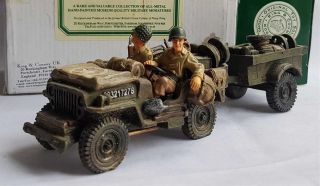 King & Country D Day 44 Dd14 Us 1st Infantry Division Jeep And Trailer Toy Model