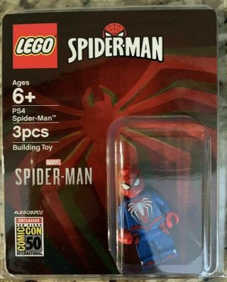 Sdcc 2019 Lego Minifigure Ps4 Spider - Man Comic Con Exclusive