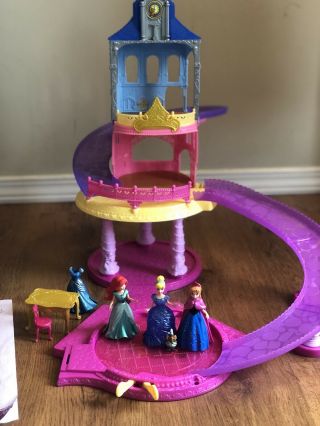Disney Princess Glitter Glider Castle Magic Clip Dolls Princesses W/ Instruction