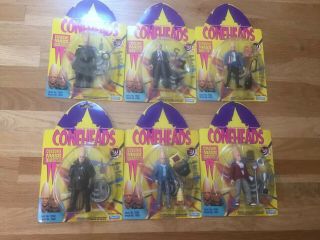 1993 Playmates Coneheads Complete Set Of 6 Action Figures Snl Vintage Nos