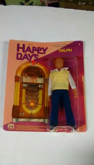 Vintage Mego Action Figure Happy Days 1976 Ralph Mouth On Card
