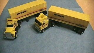 Afx/aurora Pair Ryder Semi Tractor Trailer Slot Cars On Us