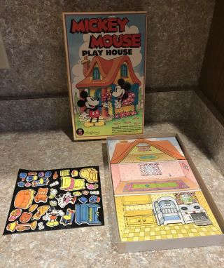 Disney Mickey & Minnie Mouse Play House Colorforms 689 Box Complete