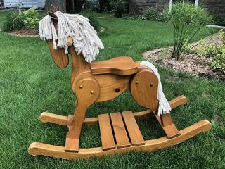 Artist Made Wooden Rocking Horse