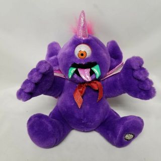 Vintage Dandee One Eyed One Horned Purple People Eater Singing Plush Toy 11 "