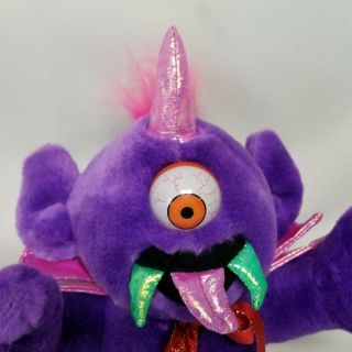 Vintage Dandee One Eyed One Horned Purple People Eater Singing Plush Toy 11 