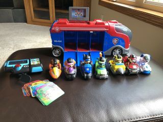 Paw Patrol Mission Cruiser Bus 7 Pups & Vehicles Complete Wrist Pad & Cards
