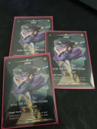 3x Yuki,  The Lightning Flash Kickstarter Full - Art Promo Argent Saga