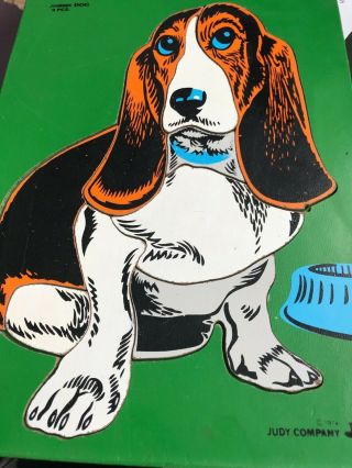 1974 Dog Vintage Wooden Tray Puzzle By The Judy Company J506001