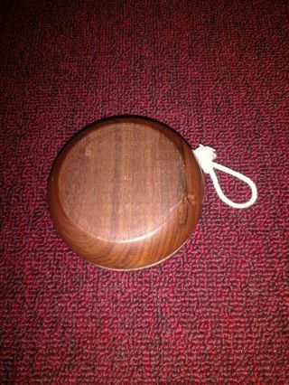 Handmade Yoyo Natural Wood Grain Wooden Unmarked Toys Vintage Approx 3.  25 "