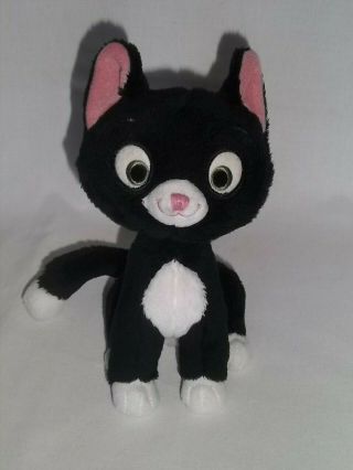Disney Store 7 " Plush Bolt Mittens Cat Kitty Black White Sitting Stuffed Animal