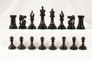 Antique crown staunton chess set F H Ayres ? K 79 mm wooden box 4