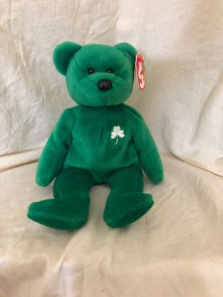 Ty Beanie Baby Erin The Bear 1997 With Rare Errors Limited Edition 1 Of 4000