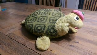 Antique Vintage Large Knickerbocker Toy Company Kingdom Toys Turtle Plush Animal