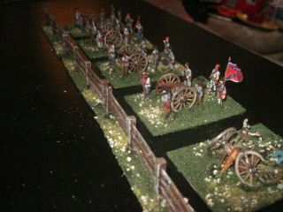 26 Painted 1/72 Us Civil War Confederate Artillery W Period Fence