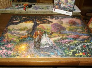 Thomas Kinkade 1000 Piece Ceaco Jigsaw Puzzle Gone With The Wind 27 X 20 Inches