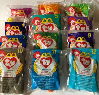 1998 Mcdonalds Happy Meal Ty Beanie Babies Complete Set Of 12