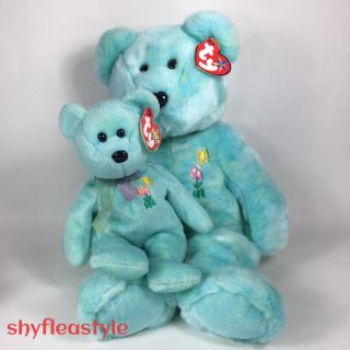 Ty Beanie Buddy & Baby Ariel Glaser Flowers Aids Large & Small Plush Teddy Bears