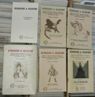 1974 Dungeons & Dragons White Box 3 Volume Set Vtg D&d Gygax Arneson