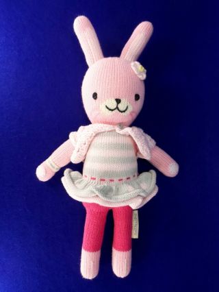 Cuddle,  Kind Chloe The Bunny Rabbit 14 " Plush Toy Peruvian Cotton Hand Knit Exc