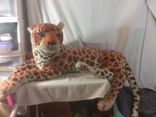 Collectible Kelly Toys Usa Large Plush Lying Down Leopard Cheetah 38 " Long Cool