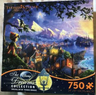 Thomas Kinkade Disney Dreams Puzzle Pinocchio Wishes Upon A Star 750 Pc Jigsaw