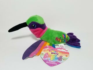 Vintage 1998 Lisa Frank Dashly Hummingbird Rainbow Beanie Buddies Plush W Tag