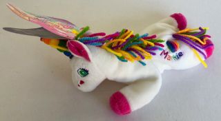 Lisa Frank Markie Beanbag Mini Plush Stuffed Unicorn 8.  " Rainbow Vintage Nwtag