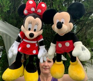 Large Set Disney World Mickey & Minnie Mouse Plush Stuffed Animal Toys