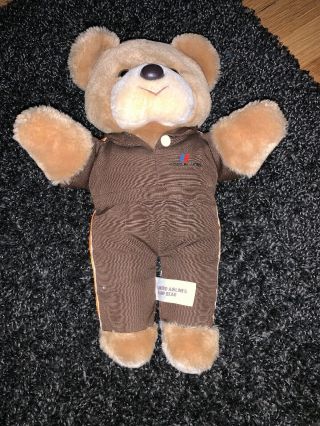 Vintage United Airlines Ramp Bear Plush Programs Inc Calif Usa Teddy Bear