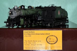 The North Bank Line Ho Scale Brass Great Northern O - 1 2 - 8 - 2 Road 3137 1950 Era