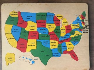 Educational Geography Laser Cut United States Usa Map Wooden Jigsaw Puzzle