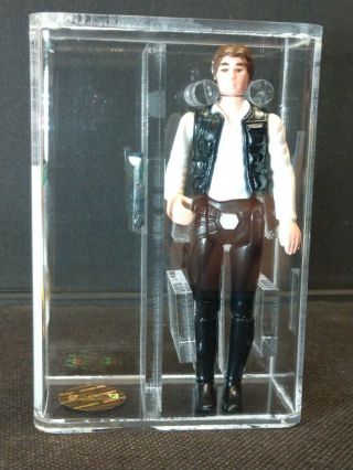 Vintage Star Wars 1977 Han Solo AFA GOLD 85,  Small Head/Molded Legs 2